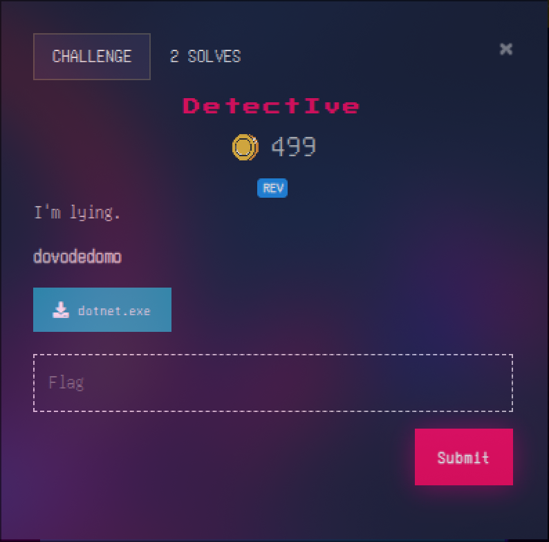Detective challenge card